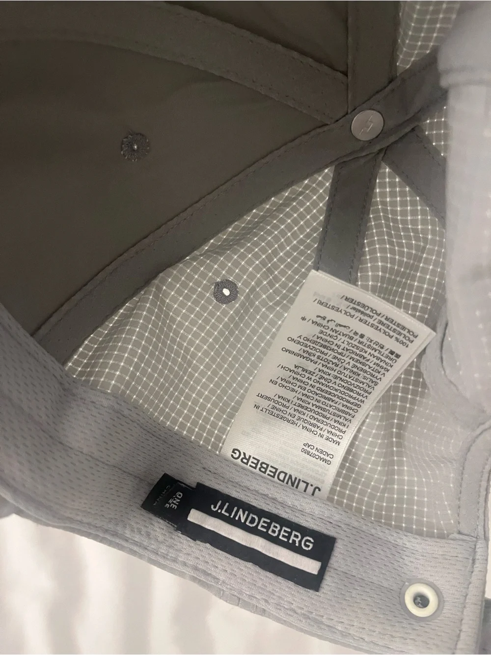 J.Lindeberg Grey Performance Logo Golf Cap